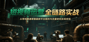 短视频运营全链路实战,从零到精通掌握最新平台规则与流量密码实现变现-柯南聊项目
