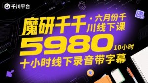 魔研千千·六月份千川线下课5980，十小时线下录音带字幕-柯南聊项目