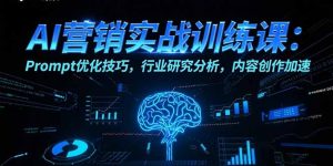 AI营销实战训练课：Prompt优化技巧，行业研究分析，内容创作加速-柯南聊项目