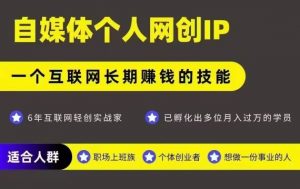 网创类公众号项目，自媒体个人网创IP，强IP强变现，操作一辈子-柯南聊项目