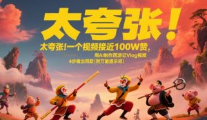 太夸张！一个视频接近100W赞，用AI制作西游记Vlog视频，全流程拆解来了(附万能提示词)-柯南聊项目