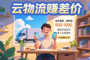 云物流赚差价 当天到账纯利润500-1000 两部手机即可 可单人在家操作 小…-柯南聊项目