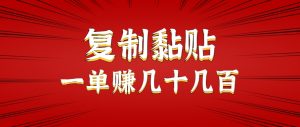 只需复制黏贴就能赚钱的项目，零成本零门槛超简单副业，一天赚几十几百。-柯南聊项目