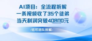 AI收徒变现闭环：一条视频收35人，日入1k+(附完整SOP)-柯南聊项目
