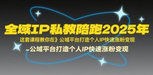 全域IP私教陪跑2025年，这套课程教你在公域平台打造个人IP快速涨粉变现-柯南聊项目