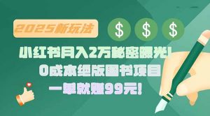 小红书月入2万秘密曝光！绝版图书项目，一单就赚99元！-柯南聊项目