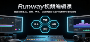 Runway视频编辑课，涵盖视频生成、编辑、优化，快速掌握影视级AI视频制作全栈技能-柯南聊项目