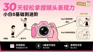 30天轻松拿捏镜头表现力，小白0基础到进阶-柯南聊项目