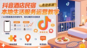 抖音酒店民宿本地生活服务运营教学，从0搭建酒店民宿账号，轻松捕获本地客源-柯南聊项目