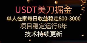 USDT美刀掘金，单人每日收益800-3000，稳定运行8年-柯南聊项目