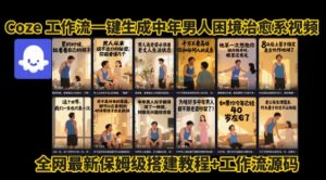 coze工作流一键生成”中年男人困境扎心高涨粉高播放量图文视频”保姆级拆解教程，无需剪辑，无需拍摄写文案-柯南聊项目