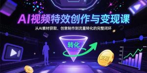 AI视频特效创作与变现课：从AI素材获取、创意制作到流量转化的完整闭环-柯南聊项目