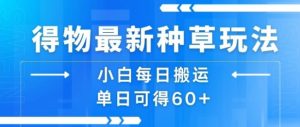 得物最新种草玩法，小白每日搬运单日可得60+-柯南聊项目
