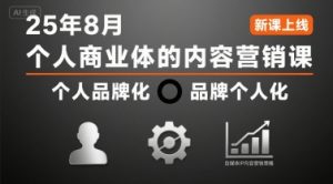 个人商业体的内容营销课25年8月，个人品牌化，品牌个人化，自媒体ip内容营销策略-柯南聊项目