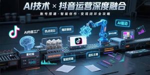 AI技术与抖音运营的深度融合应用：涵盖账号搭建、内容创作、收益变现等-柯南聊项目