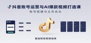 抖音账号运营与AI爆款视频打造课：含账号搭建、运营及多种AI特效视频制作方法-柯南聊项目