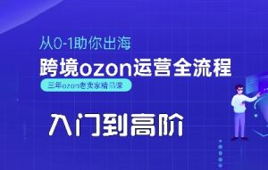 OZON入门到高阶全流程，从0-1助你出海，跨境ozon运营全流程-柯南聊项目