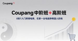 Coupang中阶班+高阶班，0到1入门跨境电商，在家一台电脑挣韩国人的钱-柯南聊项目