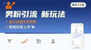 男粉引流新玩法，操作逻辑非常简单，单日10张轻轻松松-柯南聊项目