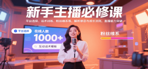 新手主播必修课：平台选择、话术训练、粉丝维系等，解析禁忌与成长法则，突破直播能力-柯南聊项目