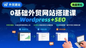 WordPress外贸建站+SEO优化课程，手把手教你从0到1搭建可获得询盘的外贸网站-柯南聊项目