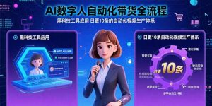 AI数字人自动化带货全流程:黑科技工具应用 日更10条的自动化视频生产体系-柯南聊项目