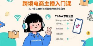 跨境电商主播入门课，TikTok下载注册，支付工具配置，社媒账号管理全流程-柯南聊项目