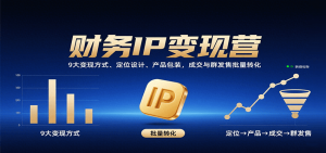 财务IP变现营：9大变现方式、定位设计、产品包装，成交与群发售批量转化-柯南聊项目