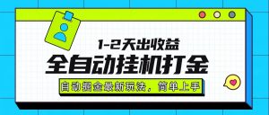 最新全自动打金玩法单日收益1000-2000-柯南聊项目