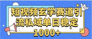 玄学赛道引流私域变现单日稳定1000+教程-柯南聊项目
