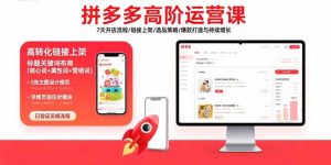 拼多多高阶运营课：7天开店流程/链接上架/选品策略/爆款打造与持续增长-柯南聊项目