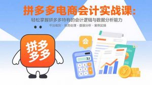 拼多多电商会计实战课：轻松掌握拼多多特有的会计逻辑与数据分析能力-柯南聊项目