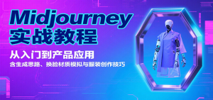 Midjourney实战教程：从入门到产品应用，含生成思路、换脸材质模拟与服装创作技巧-柯南聊项目