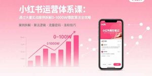 小红书运营体系课：通过大量实战案例拆解0-1000W爆款算法全攻略-柯南聊项目