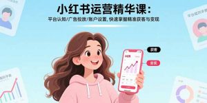 小红书运营精华课：平台认知/广告投放/账户设置,快速掌握精准获客与变现-柯南聊项目