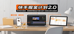 快手掘金计划2.0，账号定位装修、短视频剪辑选品与磁力金牛+裂变出单实战指南-柯南聊项目