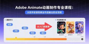 Adobe Animate动画制作专业课程：从软件安装到商业作品输出的全流程-柯南聊项目