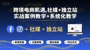 跨境电商新机遇，社媒+独立站，实战案例教学+系统化教学-柯南聊项目