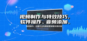 视频制作与特效技巧：软件操作、音频添加、特效制作、去重手法及精准营销等实用内容-柯南聊项目
