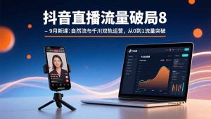 抖音直播流量破局8-9月新课：自然流与千川双轨运营，从0到1流量突破-柯南聊项目