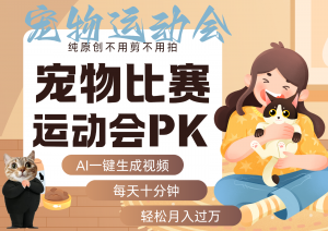 AI萌宠运动员跳水 射击 篮球 足球比赛 每天十分钟 附详细提示词文案库 代替做…-柯南聊项目