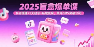 2025盲盒爆单课，抖店搭建+5天起号+私域变现，单月GMV突破10万-柯南聊项目