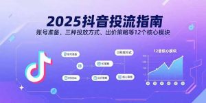 2025抖音投流指南，账号准备、三种投放方式、出价策略等12个核心模块-柯南聊项目