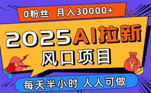 2025AI拉新风口项目，0粉0基础月入30000+新手小白轻松学会-柯南聊项目
