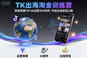 TK出海淘金训练营，助你快速掌握TikTok运营与AI创作，开启出海变现之路-柯南聊项目