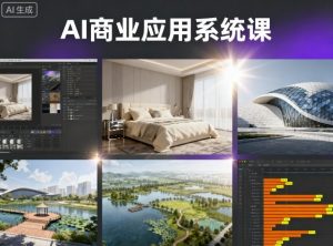 AI商业应用系统课,室内-软装-建筑-景观,智能设计+效果图+动画画实战-柯南聊项目