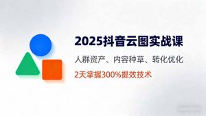 2025抖音云图实战课，人群资产、内容种草、转化优化，2天掌握300%提效技术-柯南聊项目
