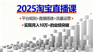 2025淘宝直播课，平台规则+直播搭建+流量运营，首播GMV破3万-柯南聊项目