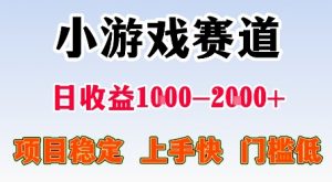 最新小游戏赛道，日收益1k-2k+，项目稳定上手快门槛低，在家就可以自己创业【揭秘】-柯南聊项目