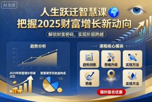 人生跃迁智慧课，把据2025财富增长新动向-柯南聊项目